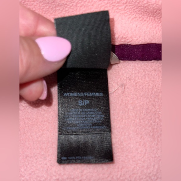 North Face || women’s 1/4 zip up Baby Pink Fleece Pullover size Small - Picture 7 of 8